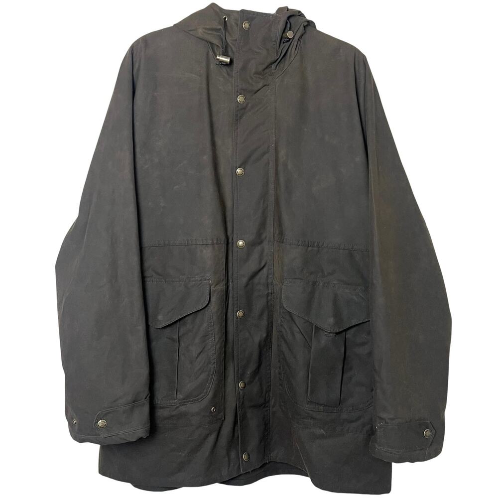 Vintage Filson All Seasons Rain Coat Waxed Cloth Jacket Sz Large Heritage USA